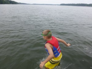 First jump in the lake!