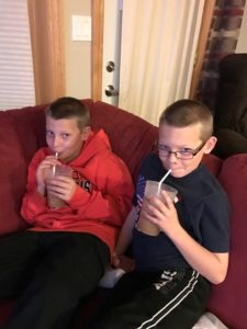 We ended the day with Daddy making them another cider slushie (slushy?) at home!